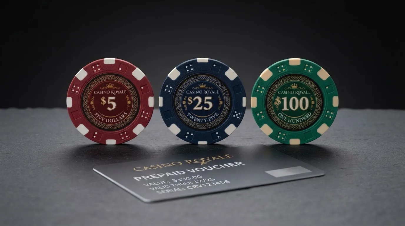Los logotipos de los tres principales casinos con licencia DGOJ que aceptan Neosurf, alineados sobre un fondo oscuro con un cupón Neosurf en primer plano