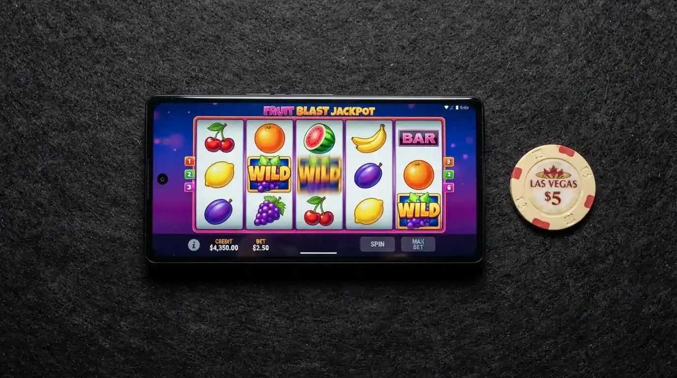 Pantalla de tragaperras en modo demo con saldo ficticio en un casino online español