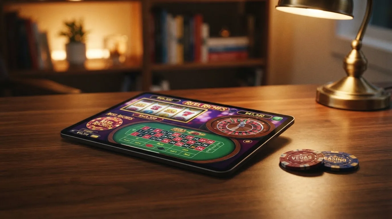 Loby de casino online con tragaperras, ruleta y juegos de mesa disponiles para jugar con saldo